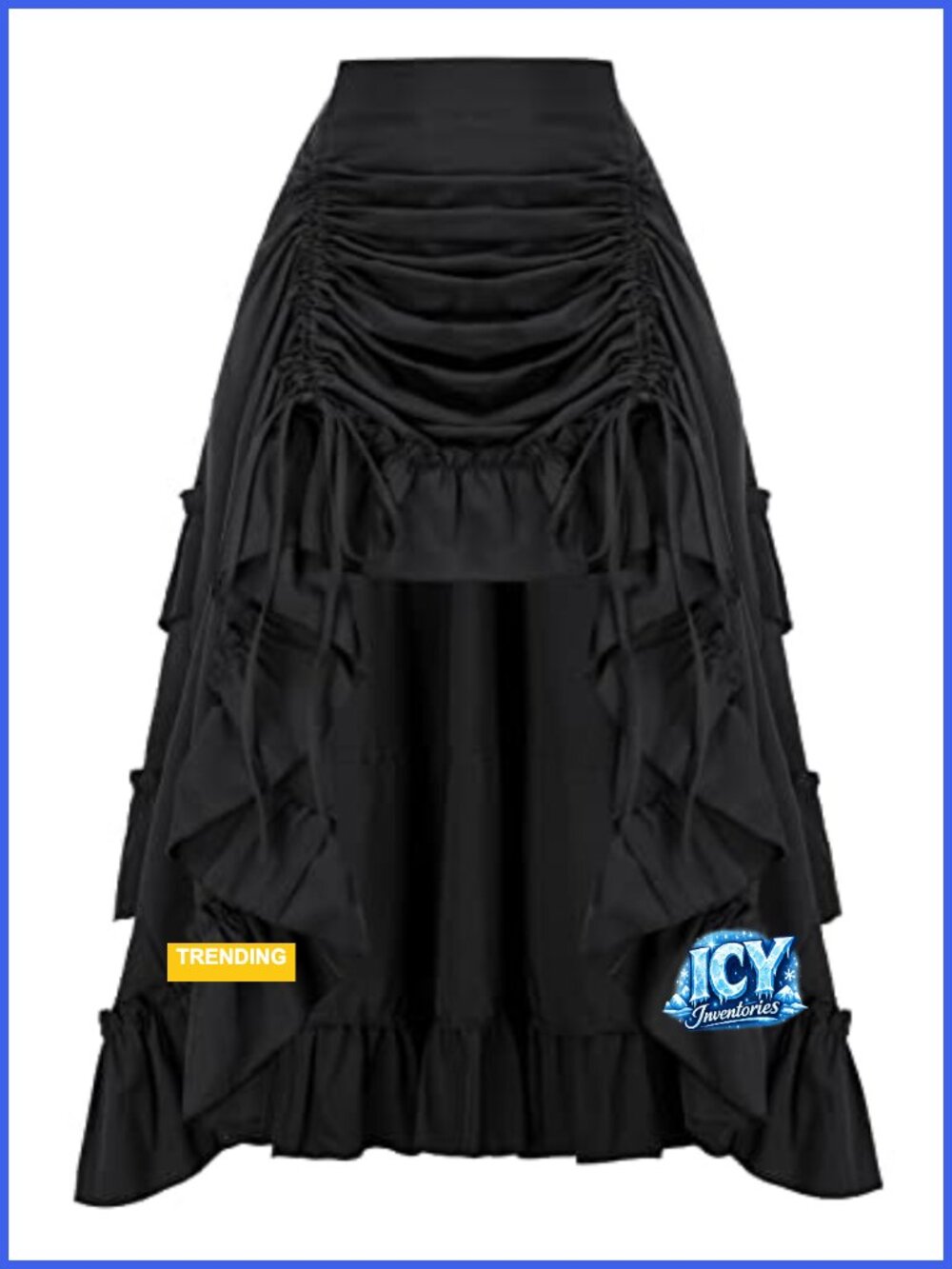 Women Renaissance Pirate Skirt High-Low Whimsical 2-Way Wear Polyester
